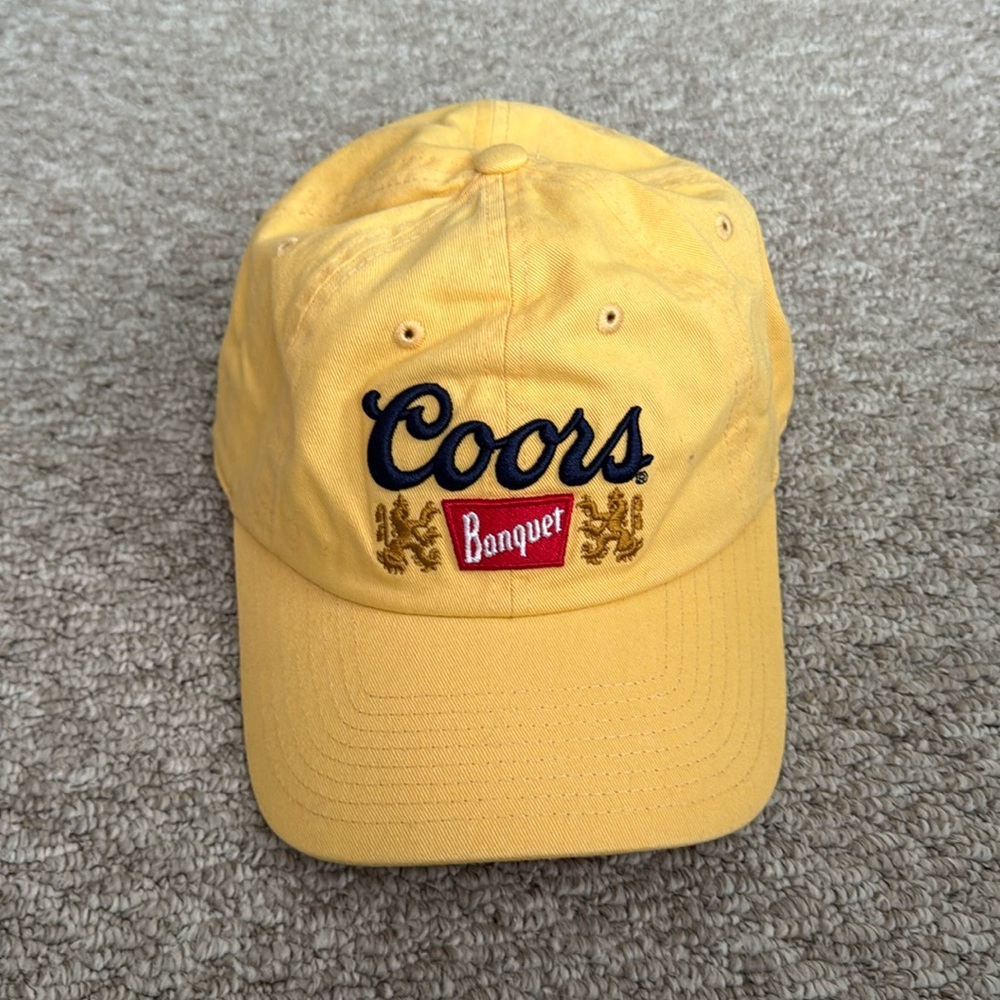Urban Outfitters Yellow Coors Banquet Embroidered Baseball Cap